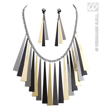 COLLAR Y PENDIENTES EGIPCIA                       