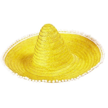 SOMBRERO MEJICANO PAJA CON BORLAS