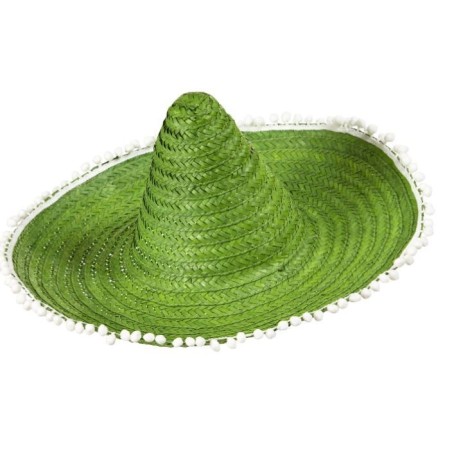 SOMBRERO MEJICANO PAJA CON BORLAS