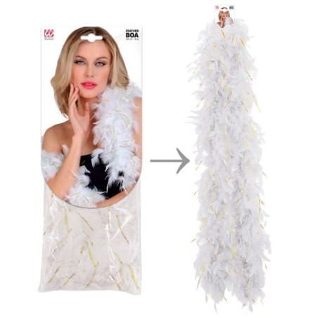 BOA DE PLUMAS BLANCA CON ESPUMA