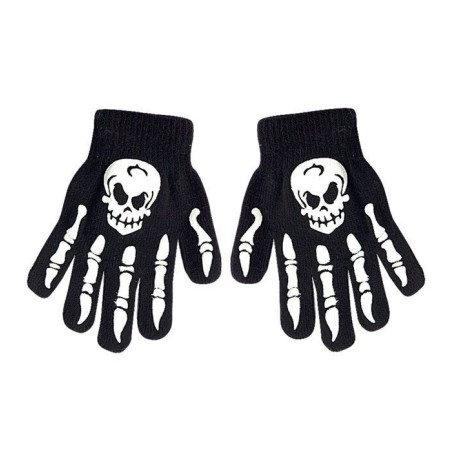 GUANTES HUESOS CON CALAVERA INFANTIL