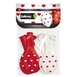 GLOBOS MINI CORAZONES IMPRESOS 