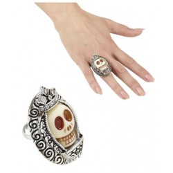 ANILLO PLATEADO CON CALAVERA