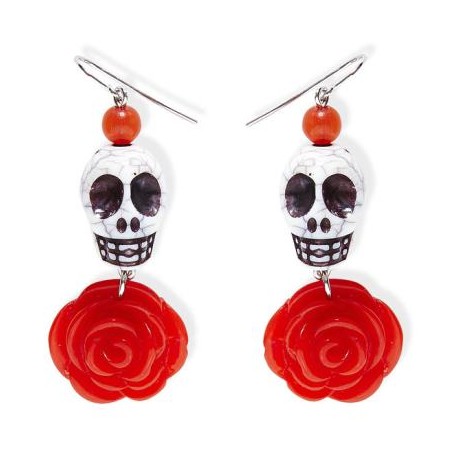 PENDIENTES DE CALAVERA BLANCO