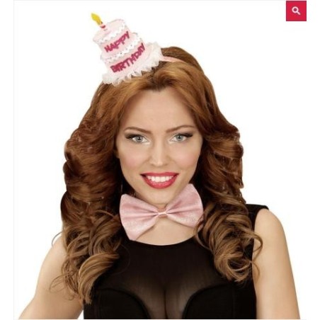 DIADEMA TARTA DE CUMPLEAÑOS CON PAJARITA