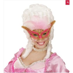 ANTIFAZ VENECIANO CON PLUMAS ROSA 2