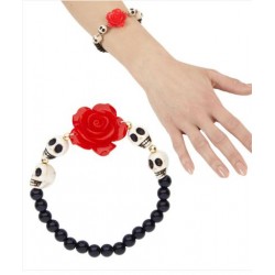 PULSERA CALAVERAS ROJA