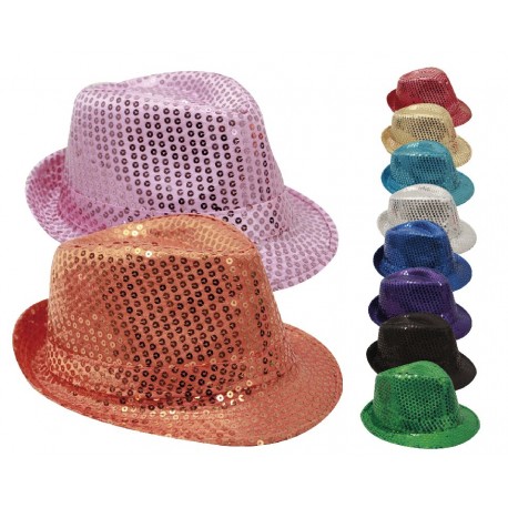 SOMBRERO LENTEJUELAS COLORES 58CM 