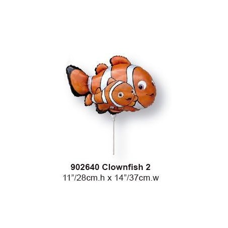 GLOBOS FOIL PEZ PAYASO MINI CON PALO