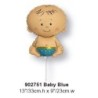 GLOBOS FOIL BEBE AZUL MINI CON PALO