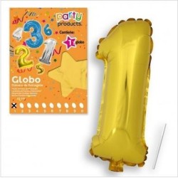 GLOBOS NÚMEROS POLIAMIDA ORO 40 CM 2