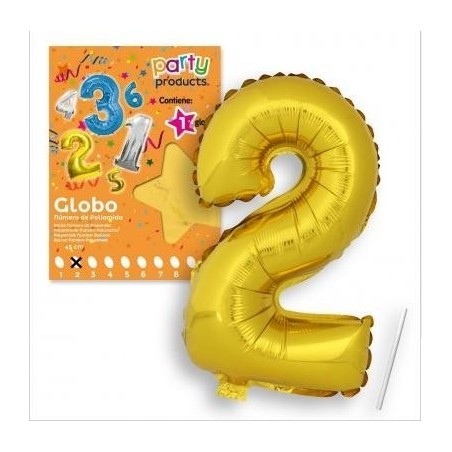 GLOBOS NÚMEROS POLIAMIDA ORO 40 CM