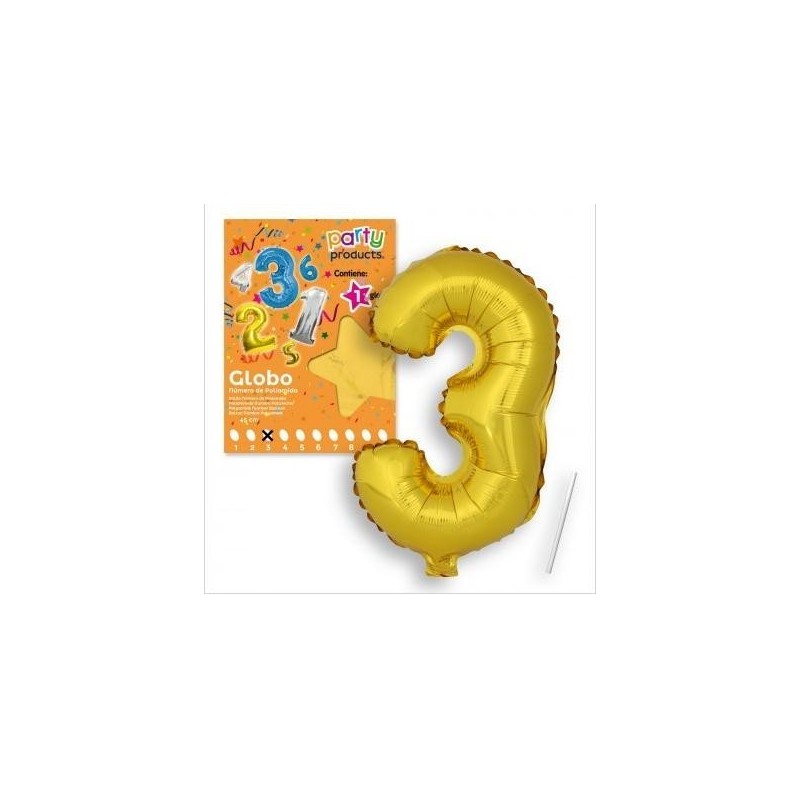 GLOBOS NÚMEROS POLIAMIDA ORO 40 CM