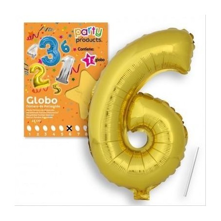 GLOBOS NÚMEROS POLIAMIDA ORO 40 CM