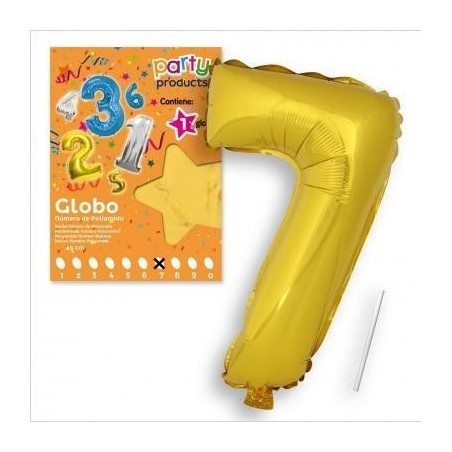 GLOBOS NÚMEROS POLIAMIDA ORO 40 CM