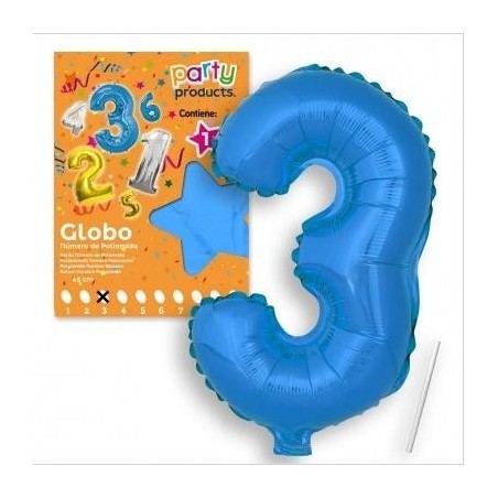 GLOBOS NÚMEROS POLIAMIDA COLOR 40 CM
