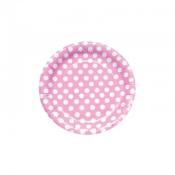 PLATO DE PAPEL LUNARES ROSA