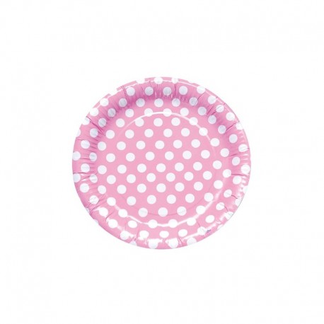 PLATO DE PAPEL LUNARES ROSA