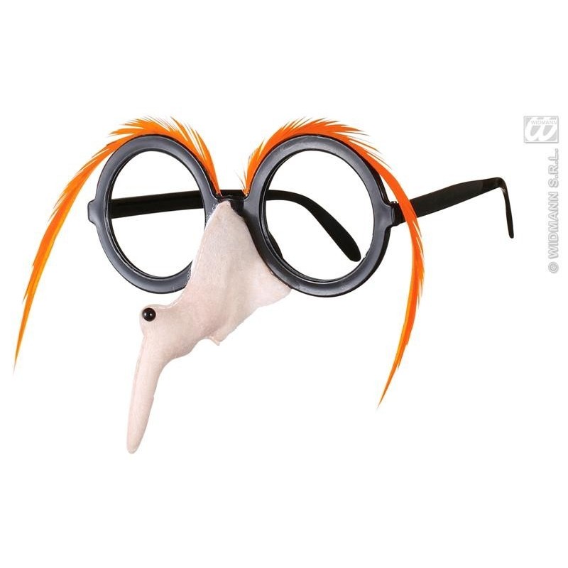 GAFAS CON NARIZ DE BRUJA Y CEJAS                  