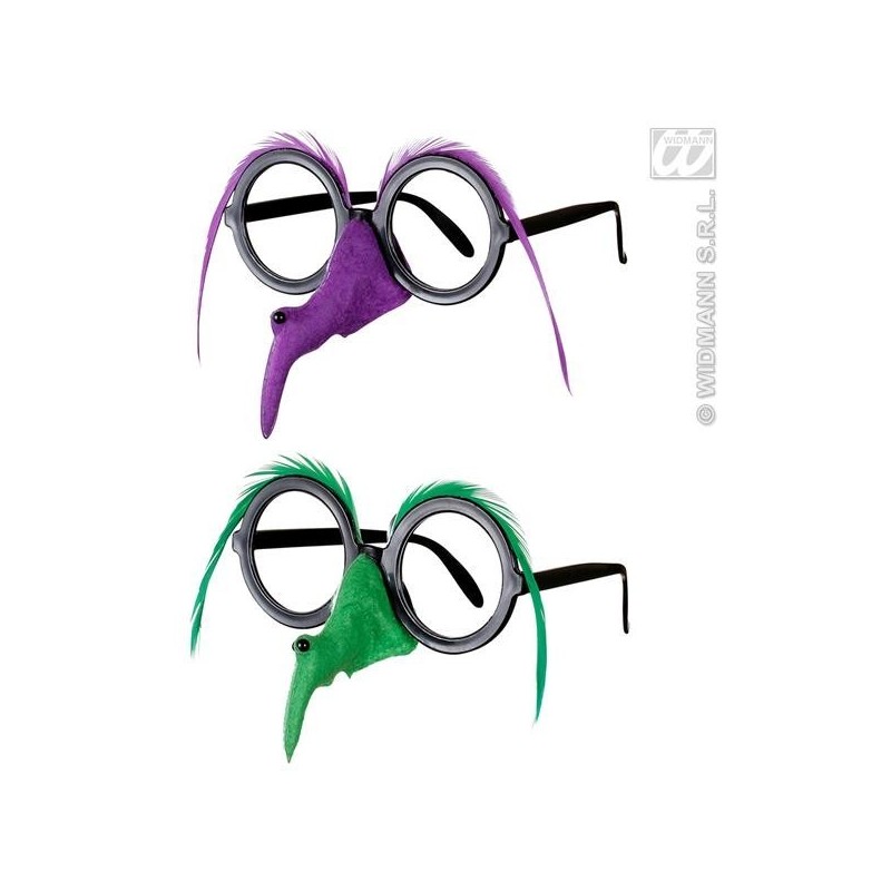 GAFAS CON NARIZ DE BRUJA Y CEJAS                  