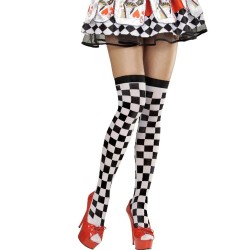 MEDIAS MUSLO CUADROS DE AJEDREZ ADULTO 2