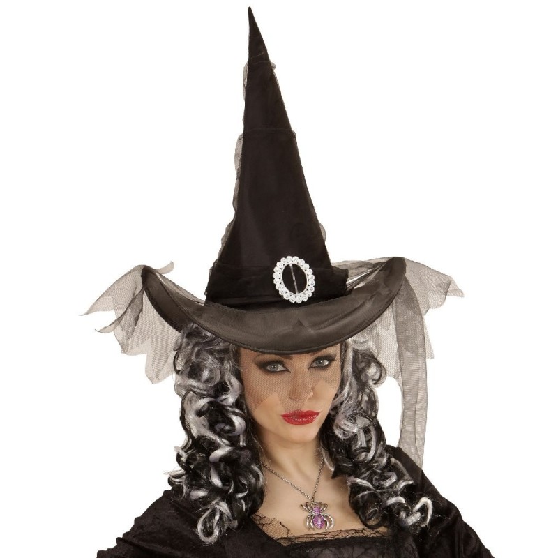 SOMBRERO BRUJA CON TUL ADULTO