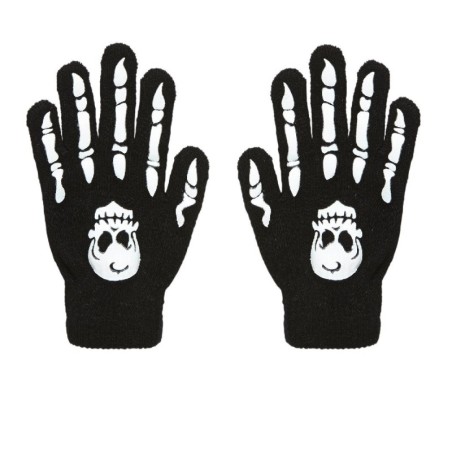 GUANTES DE HUESOS CON CALAVERA