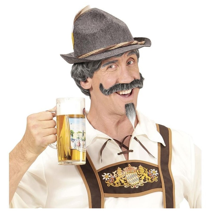 PELUCA PELO CORTO CON BIGOTE Y PERILLA 