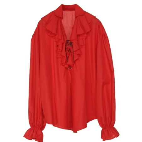 CAMISA PIRATA/RENACENTISTA ROJA HOMBRE