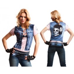 CAMISETA MOTORBIKER MANGA CORTA MUJER