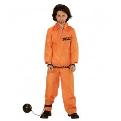 Disfraz de convicto para adulto, poliéster, naranja, incluye mono, preso,  presidiario, cárcel, atuendo de carnaval