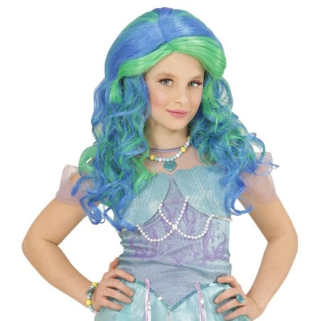 PELUCA AZUL TURQUESA CON MECHAS INFANTIL