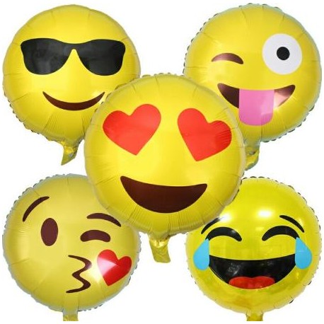 GLOBOS FOIL EMOTICONOS MINI CON PALO