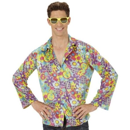 CAMISA FLORES HIPPIE TERCIOPELO    