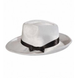 SOMBRERO GANGSTER BLANCO TERCIOPELO 