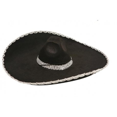 SOMBRERO MEJICANO FIELTRO NEGRO