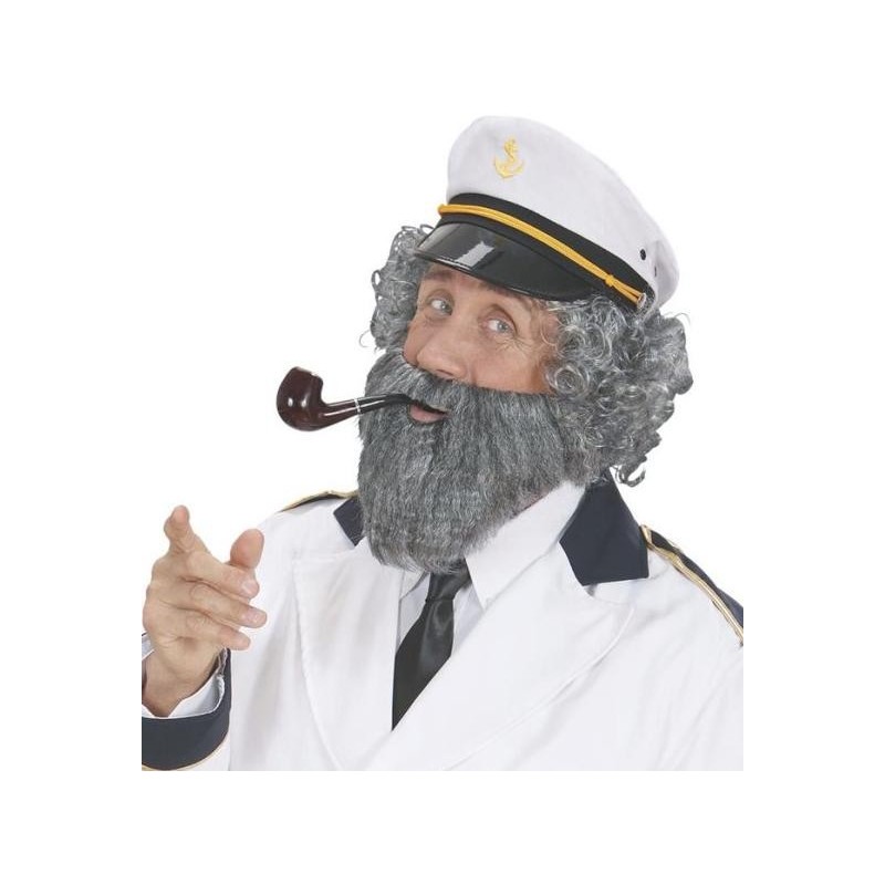 BARBA CON BIGOTE GRIS