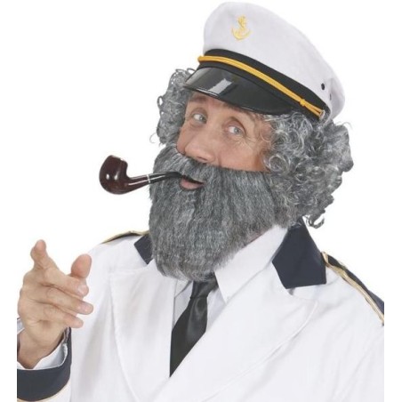 BARBA CON BIGOTE GRIS