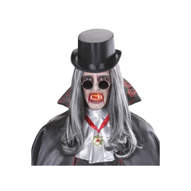 DIENTES VAMPIRO CON LUZ LED ROJA