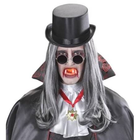 DIENTES VAMPIRO CON LUZ LED ROJA