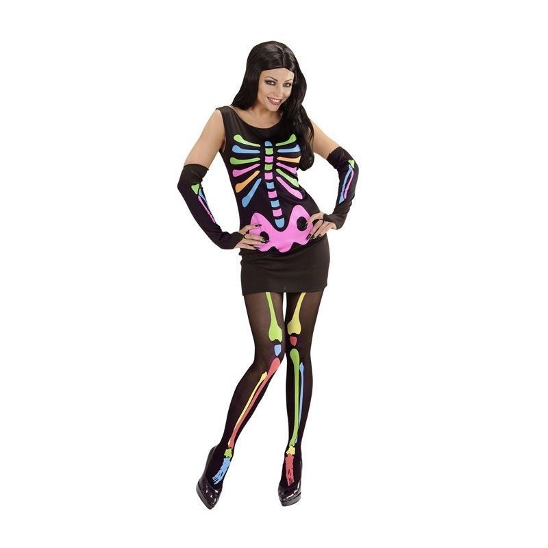DISFRAZ DE ESQUELETO NEÓN MUJER
