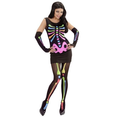 DISFRAZ DE ESQUELETO NEÓN MUJER