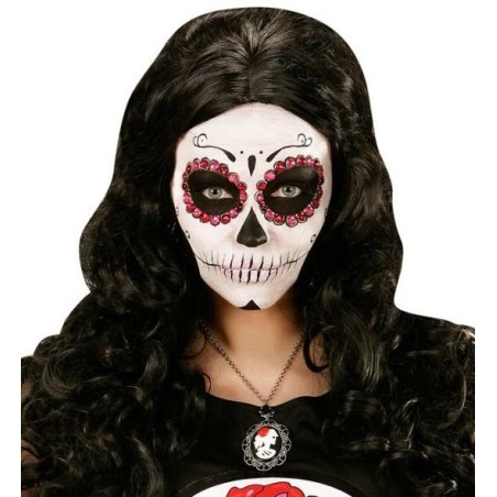 COLLAR CON ROSA NEGRA Y CAMEO