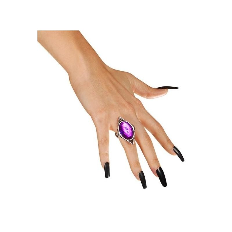 ANILLO GÓTICO CON PIEDRA PÚRPURA