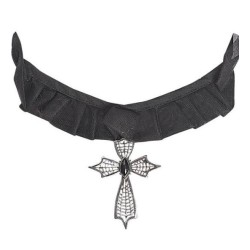 COLLAR CRUZ GÓTICA CON PIEDRA 2