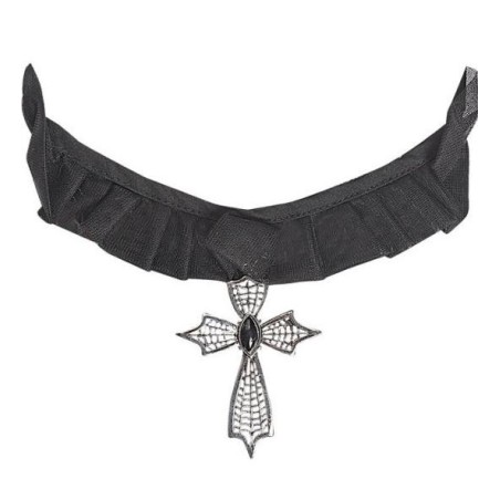 COLLAR CRUZ GÓTICA CON PIEDRA