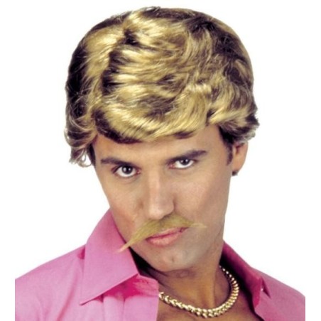 PELUCA PELO CORTO CON BIGOTE RUBIO 