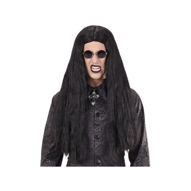 PELUCA GÓTICA LISA NEGRA