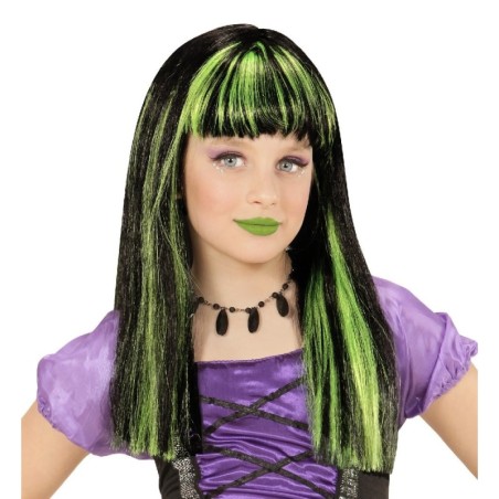 PELUCA BRUJA CON MECHAS INFANTIL