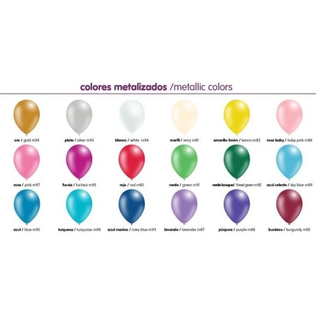 GLOBOS LÁTEX METALIZADOS 50 UNIDADES